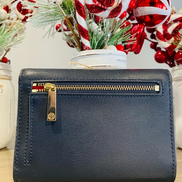 Tory Burch Dark Navy Blue and Red Women's Wallet - Picture 8 of 16